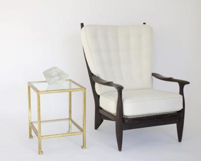 Roger Thibier ROGER THIBIER FRENCH GILDED IRON TWO TIER SIDE OR END TABLES FRANCE CIRCA 1970