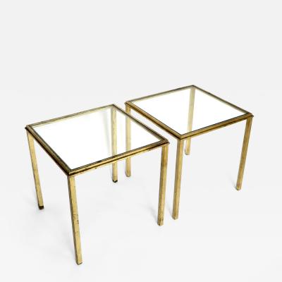 Roger Thibier Roger Thibier French Gilded Iron Signed Side Tables