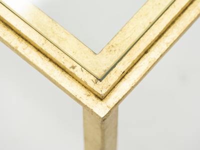 Roger Thibier Roger Thibier gilt wrought iron glass coffee end table 1960s