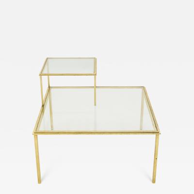 Roger Thibier Roger Thibier gilt wrought iron glass coffee end table 1960s