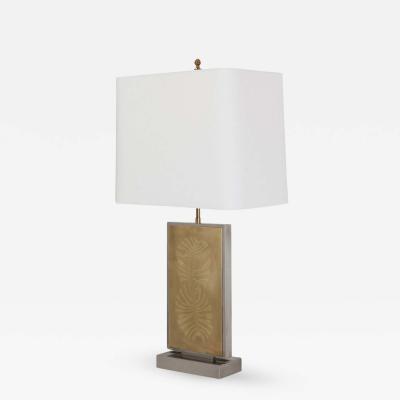 Roger Vanhevel Roger Vanhevel Brass Etched Impressive Table Lamp 1970s