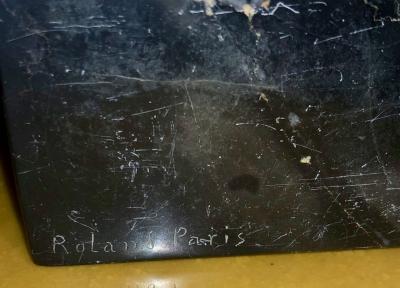 Roland Paris Roland Paris Bronze Ivoroid Praying Bookends Art Deco Iron Marble