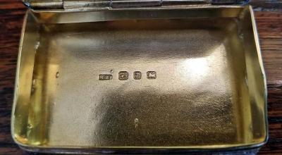 Rolason Brothers 19th Century Sterling Silver Snuffbox Birmingham 1848 by Rolason Bros