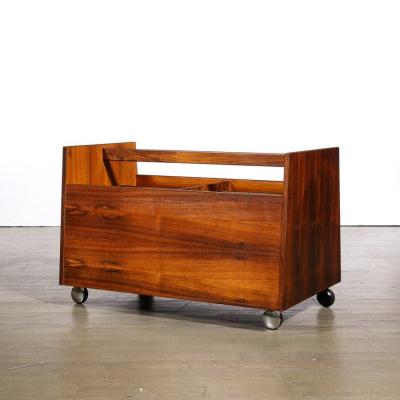 Rolf Hesland Mid Century Magazine Rack in Book Matched Rosewood by Rolf Hesland for Bruskbo