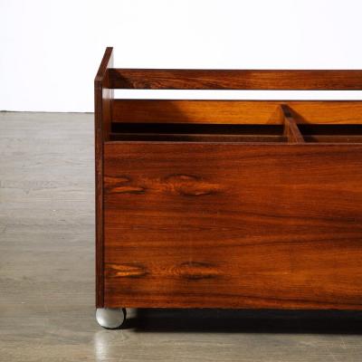 Rolf Hesland Mid Century Magazine Rack in Book Matched Rosewood by Rolf Hesland for Bruskbo