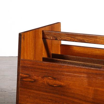 Rolf Hesland Mid Century Magazine Rack in Book Matched Rosewood by Rolf Hesland for Bruskbo