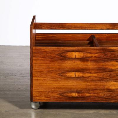 Rolf Hesland Mid Century Magazine Rack in Book Matched Rosewood by Rolf Hesland for Bruskbo