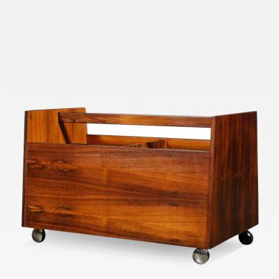 Rolf Hesland Mid Century Magazine Rack in Book Matched Rosewood by Rolf Hesland for Bruskbo
