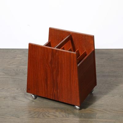 Rolf Hesland Mid Century Magazine Rack in Book Matched Rosewood by Rolf Hesland for Bruskbo