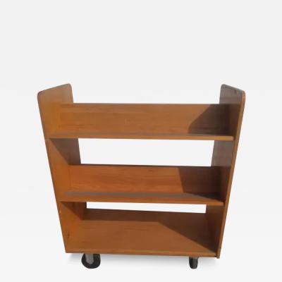 Rolling Cart Bookcase with Slanted Shelves