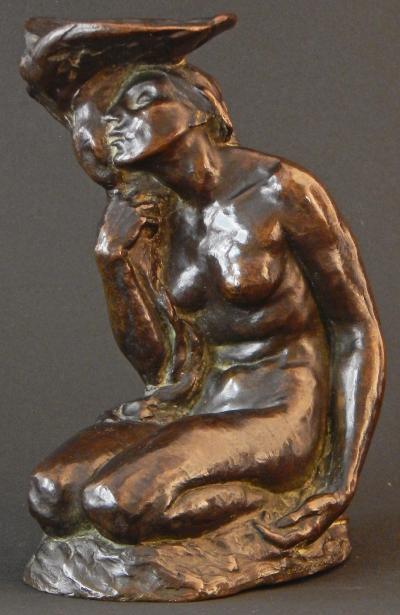 Roman Bronze Works Nude with Lily Pad Roman Bronze Works USA bronze 1904