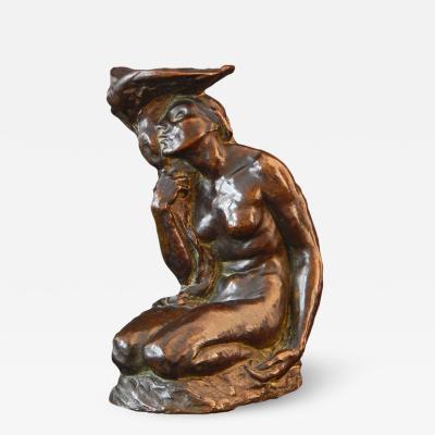 Roman Bronze Works Nude with Lily Pad Roman Bronze Works USA bronze 1904