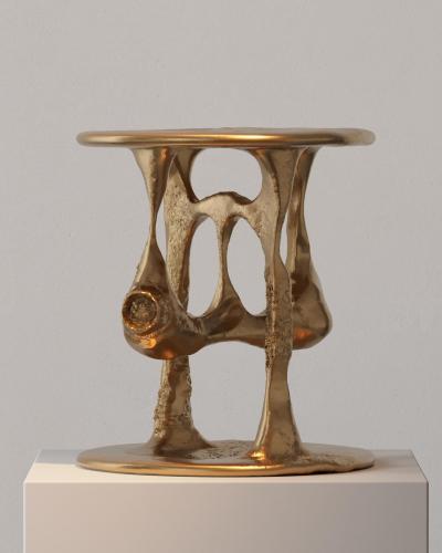Roman Plyus Unique Bronze Bone Side Table by Plyus Furniture