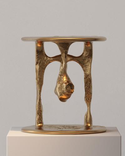 Roman Plyus Unique Bronze Bone Side Table by Plyus Furniture