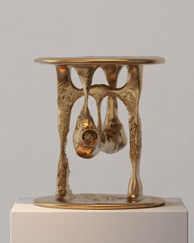 Roman Plyus Unique Bronze Bone Side Table by Plyus Furniture
