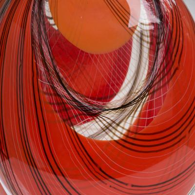 Romano Dona Red and black colour Romano Dona blown glass vase