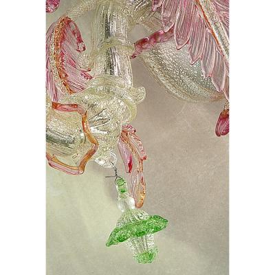 Romantic Floreal C Rezzonico Murano Glass Wall Sconce With Silver Leaf