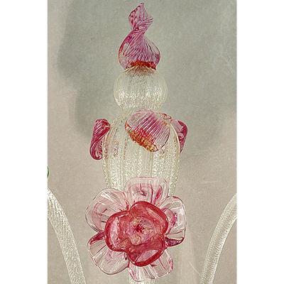 Romantic Floreal C Rezzonico Murano Glass Wall Sconce With Silver Leaf