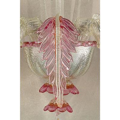 Romantic Floreal C Rezzonico Murano Glass Wall Sconce With Silver Leaf