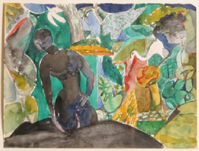 Romare H Bearden Untitled Jungle Scene