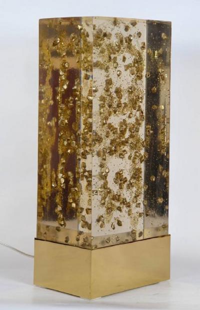 Romeo Paris Lamp in resin with inclusions by Romeo Paris
