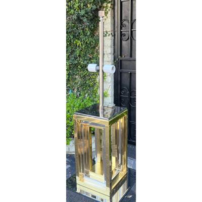 Romeo Rega 1970 s Romeo Rega Gold Silver Table Lamp