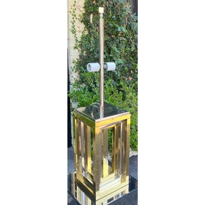 Romeo Rega 1970 s Romeo Rega Gold Silver Table Lamp