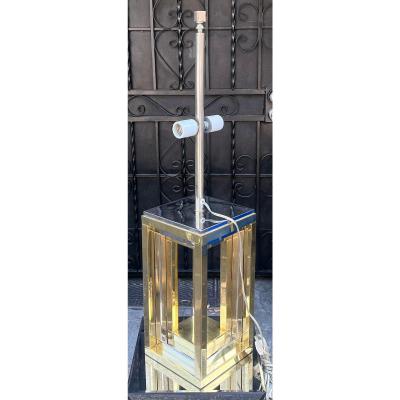 Romeo Rega 1970 s Romeo Rega Gold Silver Table Lamp