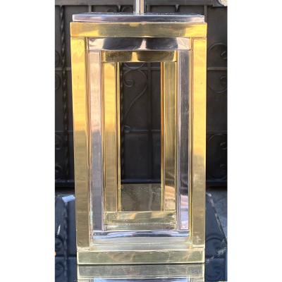Romeo Rega 1970 s Romeo Rega Gold Silver Table Lamp