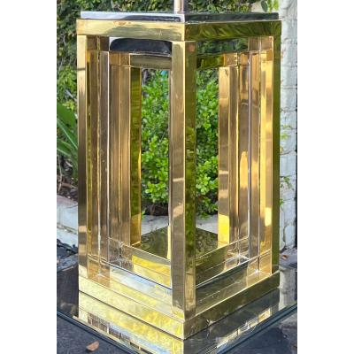 Romeo Rega 1970 s Romeo Rega Gold Silver Table Lamp