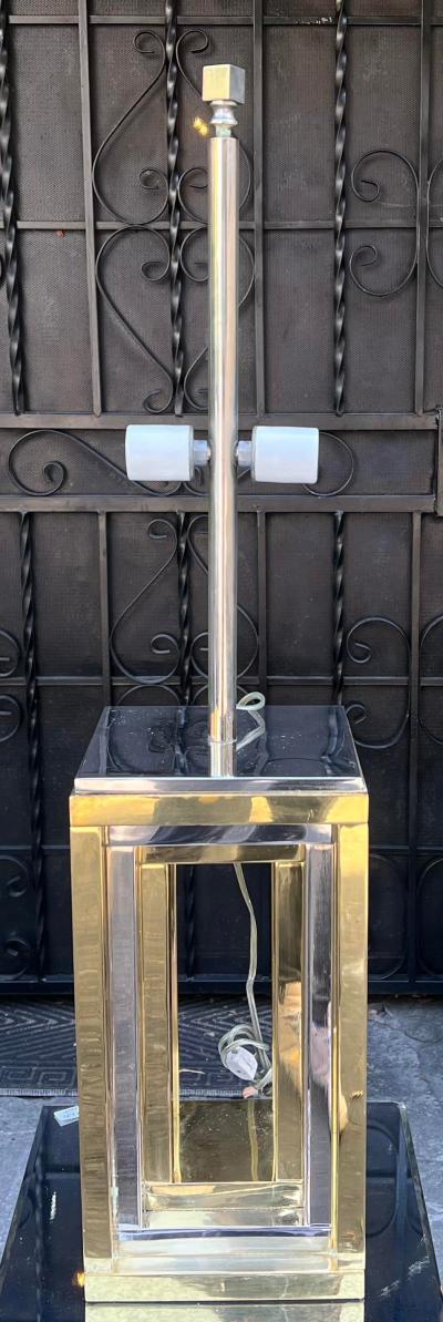 Romeo Rega 1970 s Romeo Rega Gold Silver Table Lamp