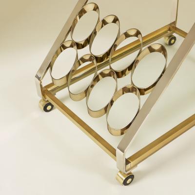 Romeo Rega 1970s chrome and brass Italian drinks trolley attributed to Romeo Rega