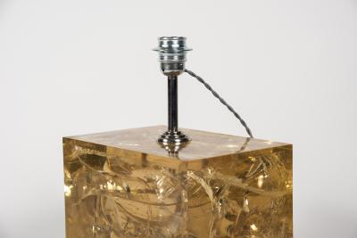 Romeo Rega 1970s crushed ice resin table lamp attributed to Romeo Rega