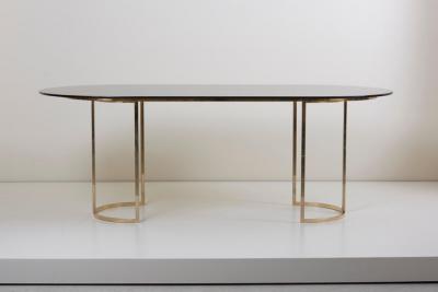 Romeo Rega Huge Brass and Glass Dining Table by Romeo Rega