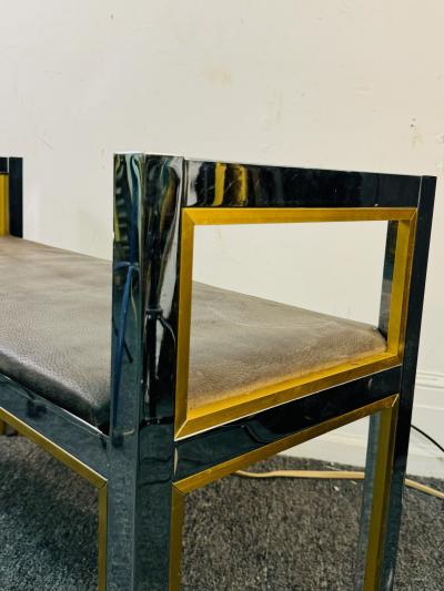 Romeo Rega ITALIAN MODERN CHROME AND BRASS BENCH DESIGNED BY ROMEO REGA