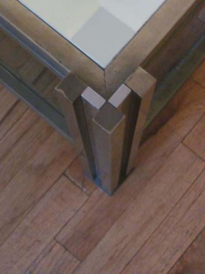 Romeo Rega Italian Mid Century Modern Brass Nickel Side Table Nightstand by Romeo Rega
