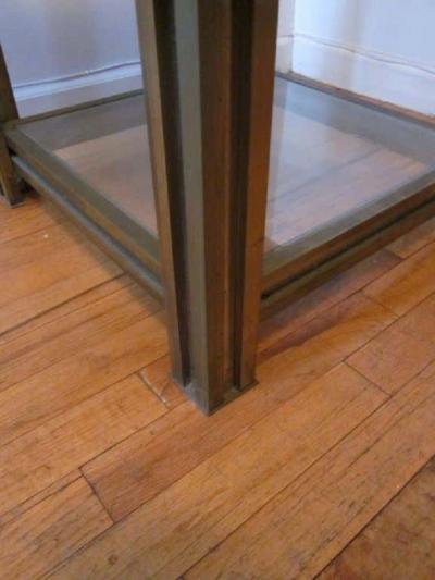 Romeo Rega Italian Mid Century Modern Brass Nickel Side Table Nightstand by Romeo Rega