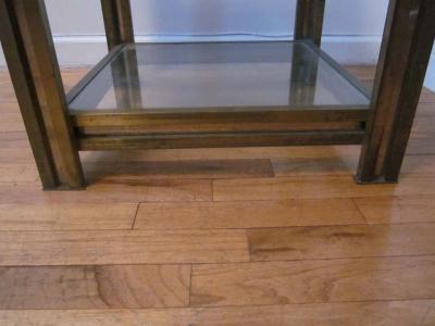 Romeo Rega Italian Mid Century Modern Brass Nickel Side Table Nightstand by Romeo Rega