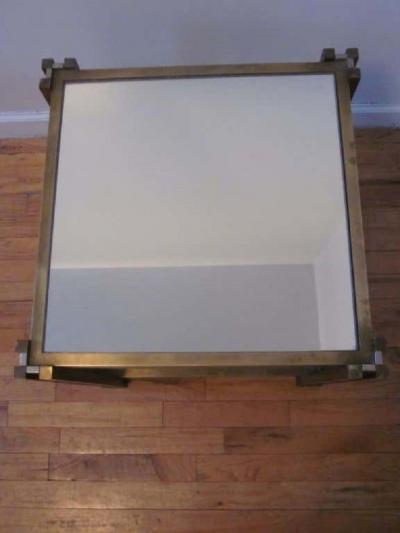 Romeo Rega Italian Mid Century Modern Brass Nickel Side Table Nightstand by Romeo Rega