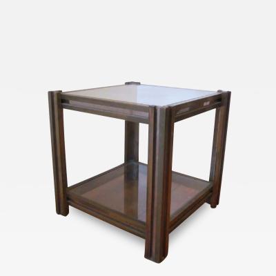 Romeo Rega Italian Mid Century Modern Brass Nickel Side Table Nightstand by Romeo Rega