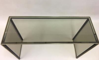Romeo Rega Italian Midcentury Brass Nickel and Glass Console or Writing Table Romeo Rega