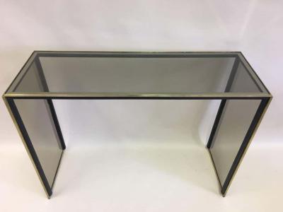 Romeo Rega Italian Midcentury Brass Nickel and Glass Console or Writing Table Romeo Rega
