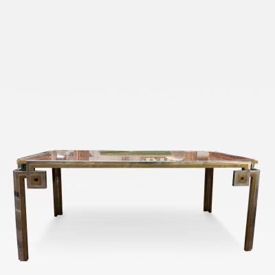 Romeo Rega Italian Modern Brass And Chrome Dining Table By Romeo Rega