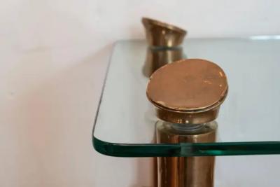 Romeo Rega Italian Modern Brass Faux Bamboo Coffee Table