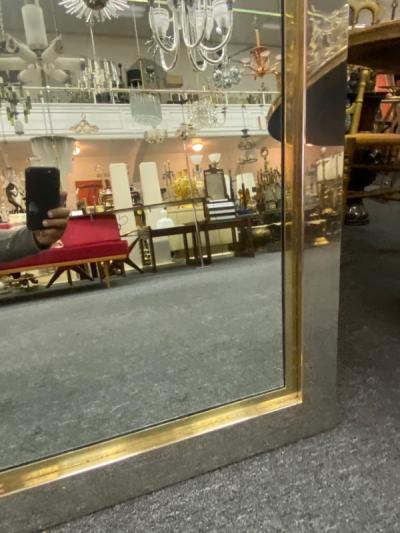 Romeo Rega MODERN CHROME AND BRASS MIRROR BY ROMEO REGA