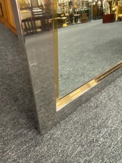 Romeo Rega MODERN CHROME AND BRASS MIRROR BY ROMEO REGA