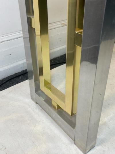 Romeo Rega MODERNIST CHROME AND BRASS CONSOLE TABLE BY ROMEO REGA