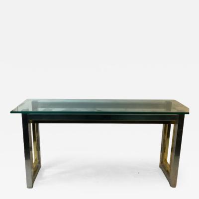 Romeo Rega MODERNIST CHROME AND BRASS CONSOLE TABLE BY ROMEO REGA