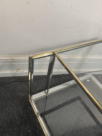 Romeo Rega MODERNIST CHROME BRASS DOUBLE TIER BAR CART BY ROMEO REGA