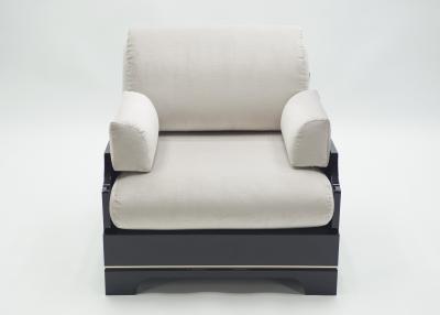 Romeo Rega Mid Century Italian lacquer brass living room set by Romeo Rega 1970s